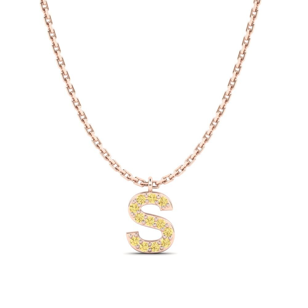 Rotgold 585 Gelber Diamant Damen halskette Avaja - S