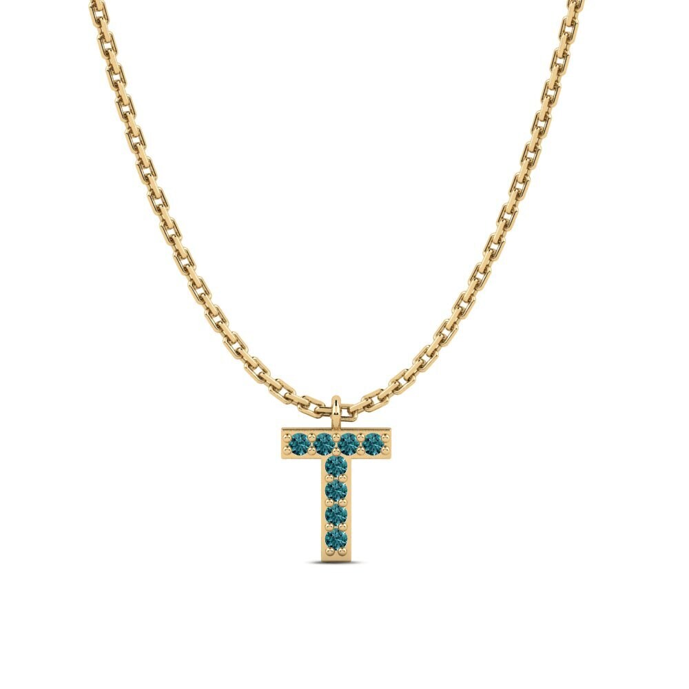 Redondo Diamante Azul Collar de Mujer Avaja - T