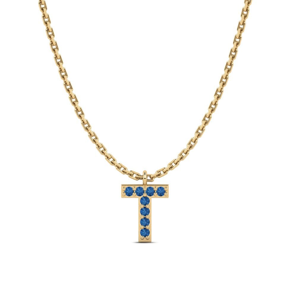 Round Dark Blue Zirconia Women's Necklace Avaja - T