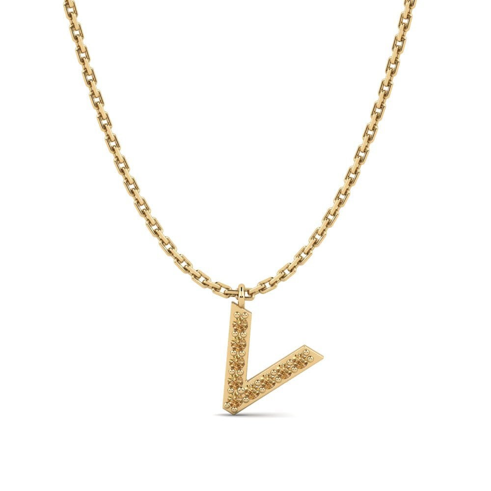 Round Brown Diamond Women's Necklace Avaja - V