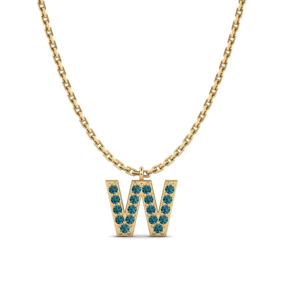 Redondo Diamante Azul Collar de Mujer Avaja - W