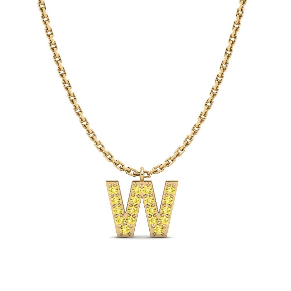 Round Yellow Sapphire Women's Necklace Avaja - W