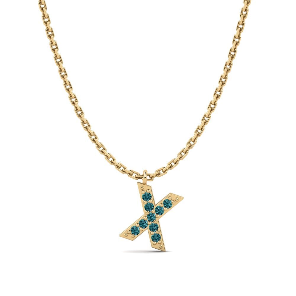 Redondo Diamante Azul Collar de Mujer Avaja - X