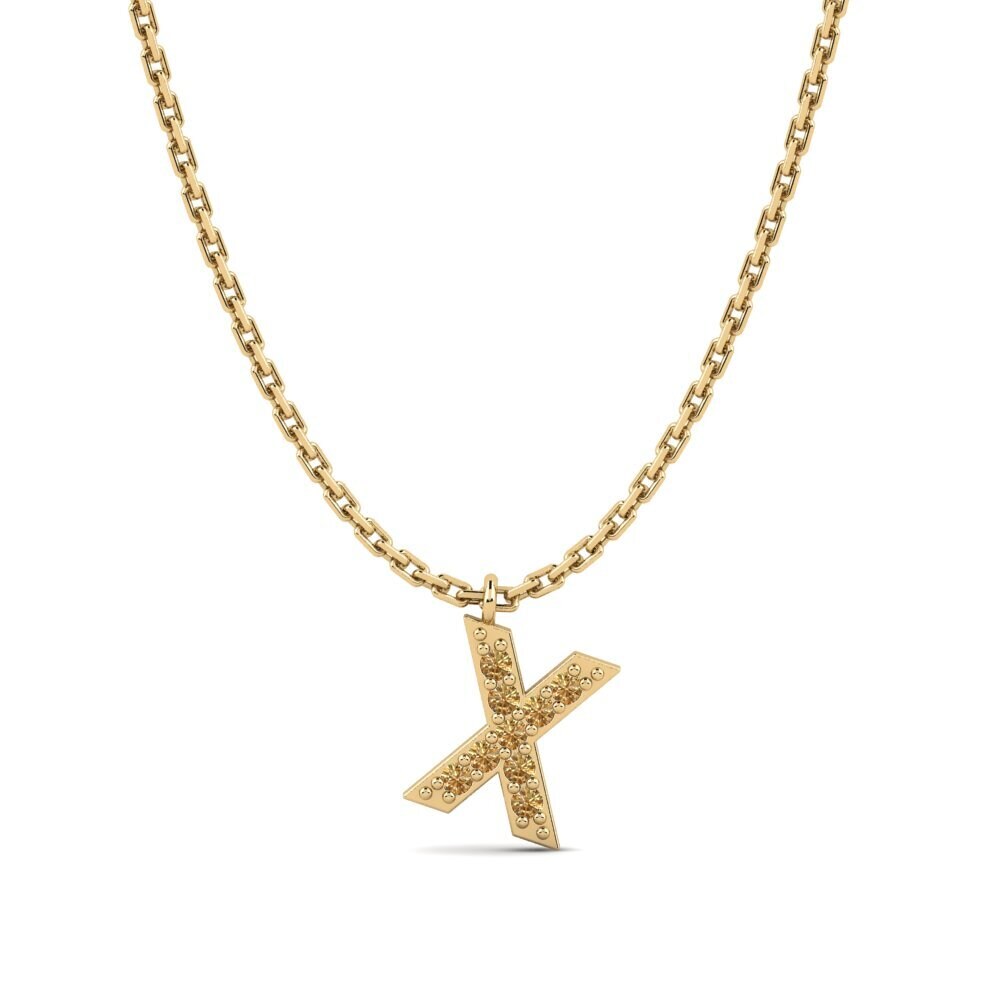 Round Brown Diamond Women's Necklace Avaja - X