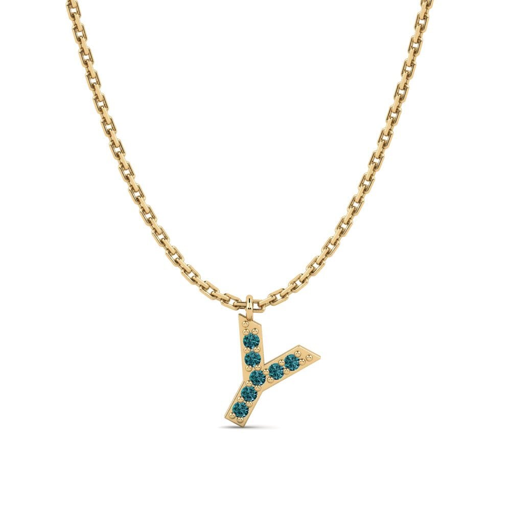 Redondo Diamante Azul Collar de Mujer Avaja - Y