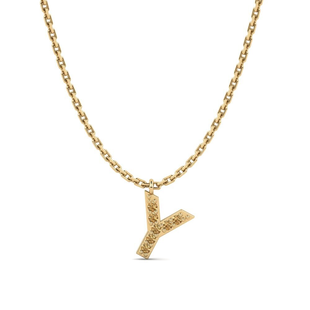 Round Brown Diamond Women's Necklace Avaja - Y