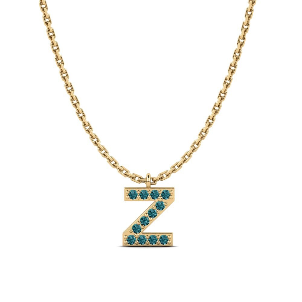 Redondo Diamante Azul Collar de Mujer Avaja - Z