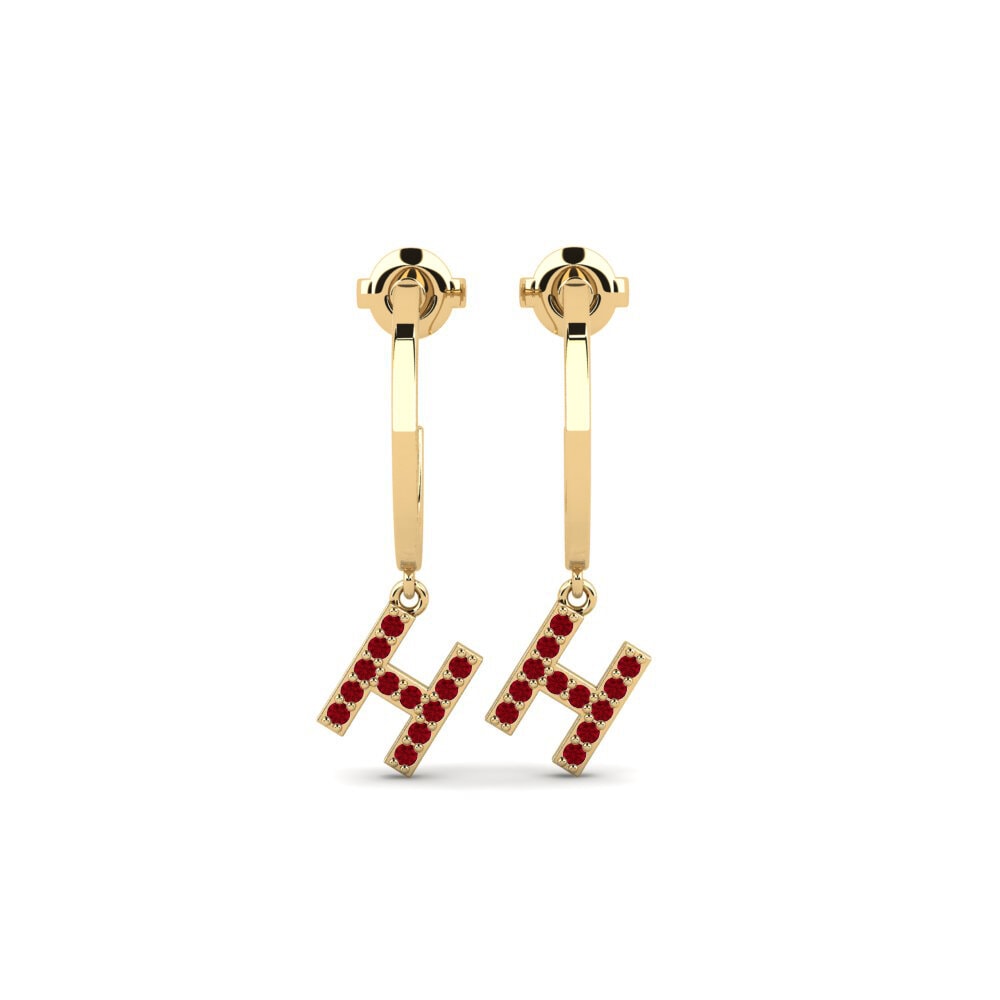 Red Zirconia Women's Earring Bundok - H
