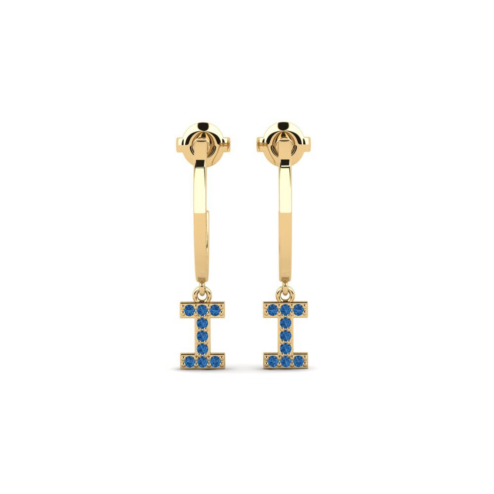 Dark Blue Zirconia Women's Earring Bundok - I