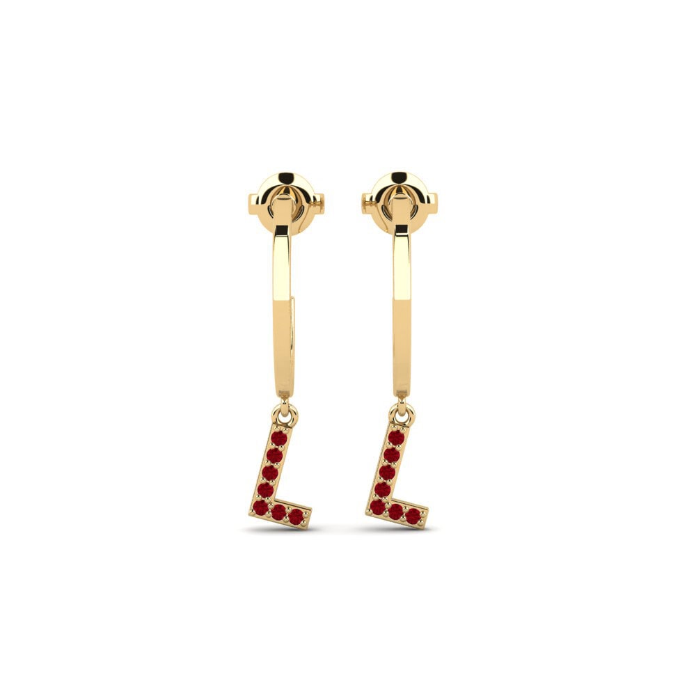 Red Zirconia Women's Earring Bundok - L