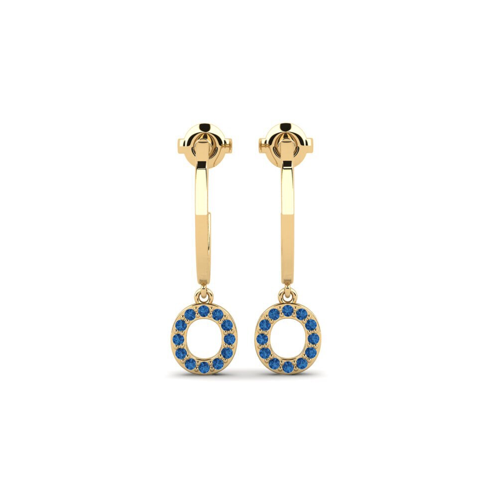 Dark Blue Zirconia Women's Earring Bundok - O