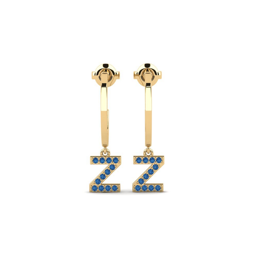 Dark Blue Zirconia Women's Earring Bundok - Z