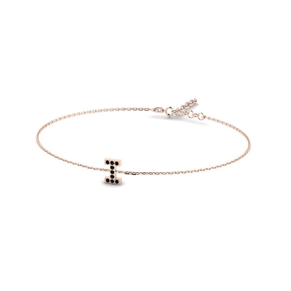 9ct Rose Gold Black Sapphire Women's Bracelet Intaba - I