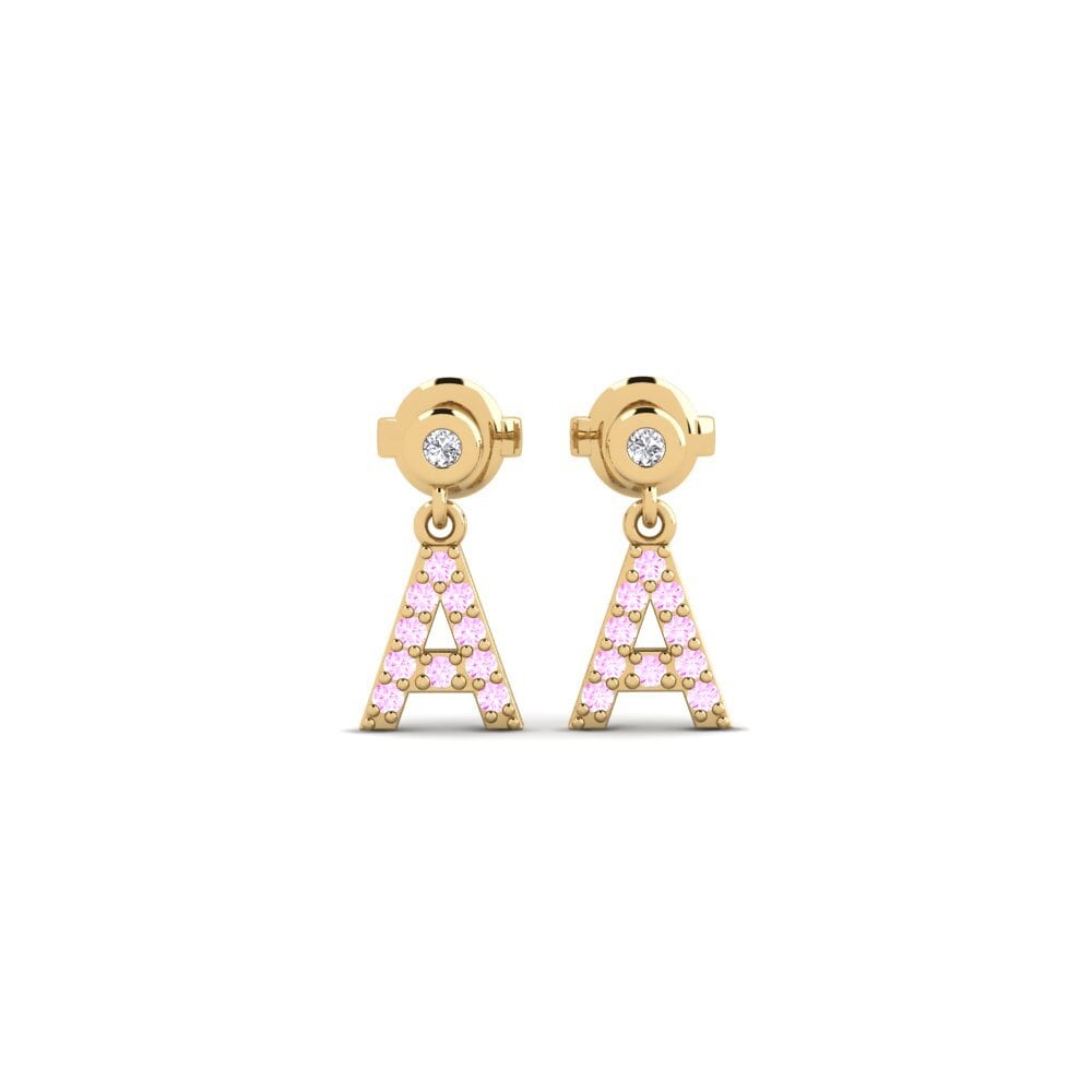 Pink Sapphire Women's Earring Jasorat - A