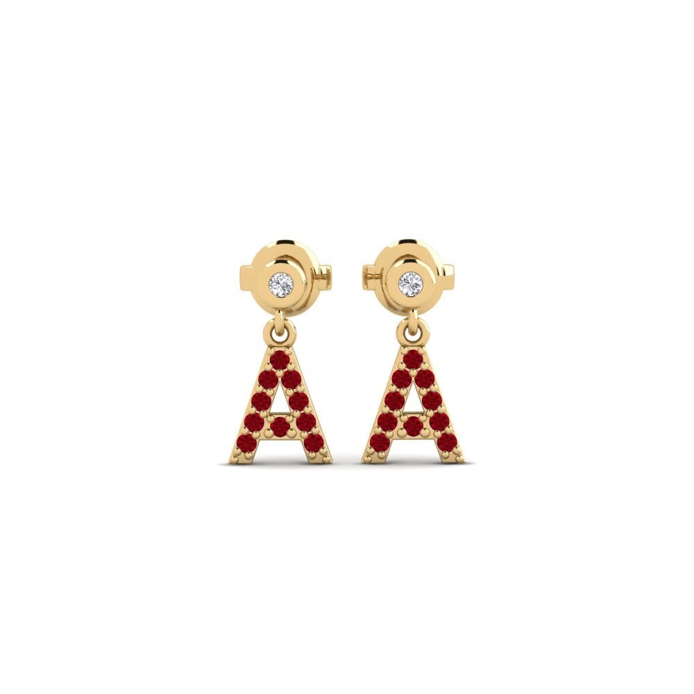 Red Zirconia Women's Earring Jasorat - A