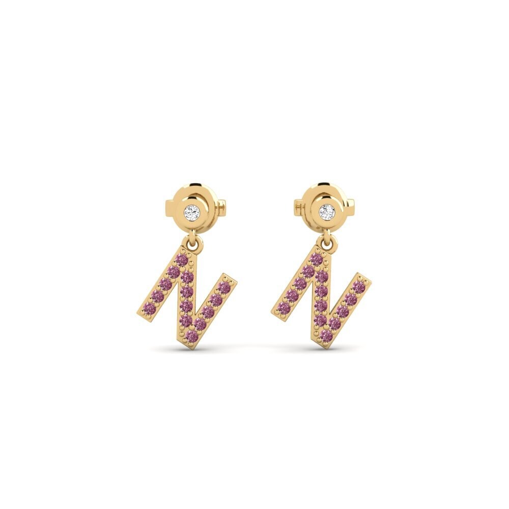 Rhodolite Garnet Women's Earring Jasorat - N