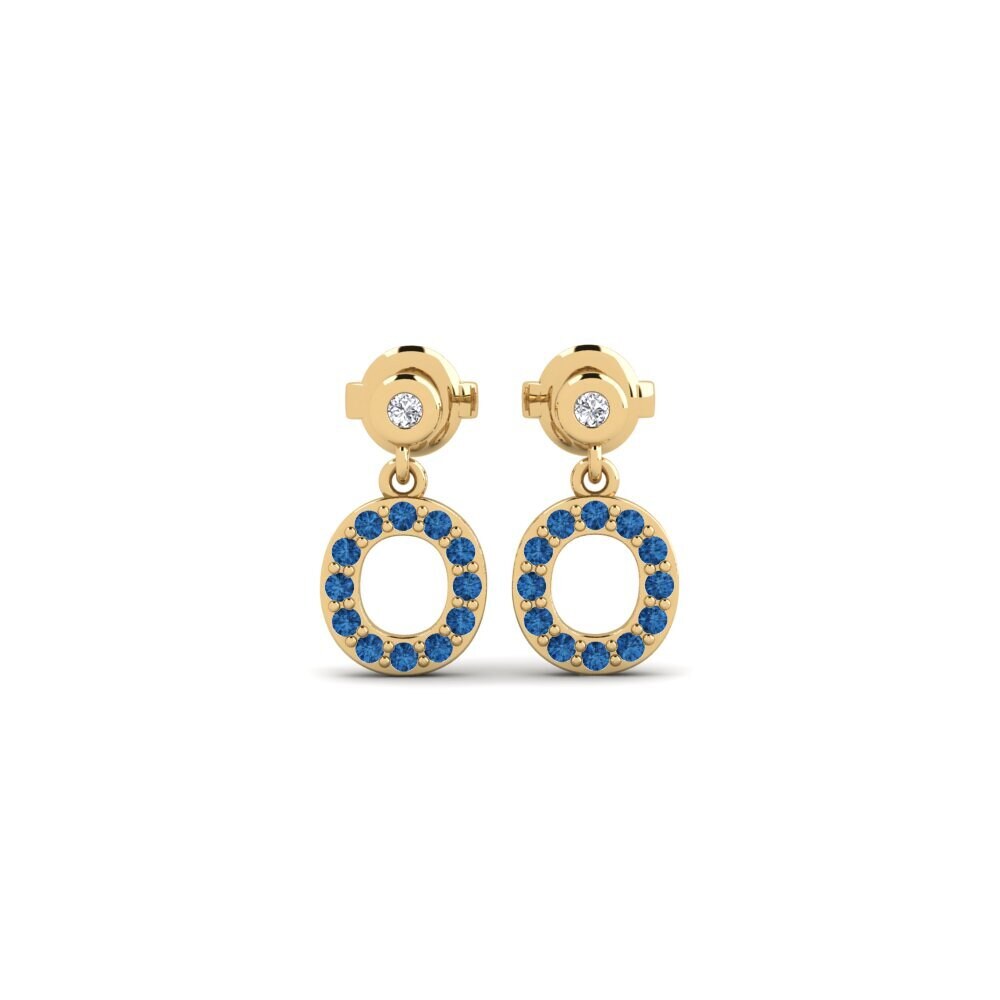 Dark Blue Zirconia Women's Earring Jasorat - O
