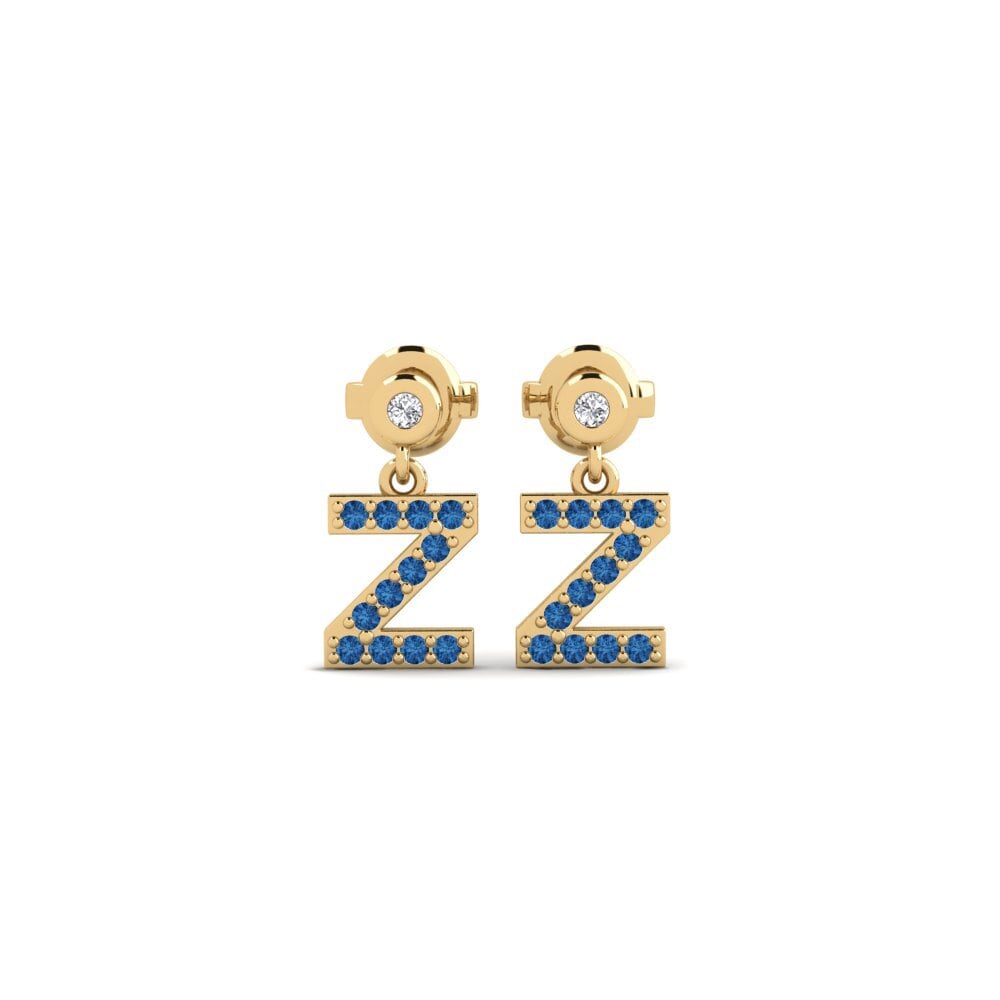 Dark Blue Zirconia Women's Earring Jasorat - Z