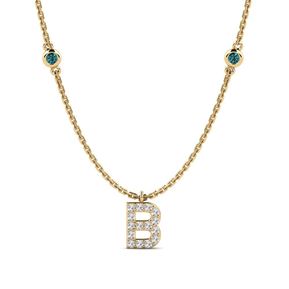 Redondo Diamante Azul Collar de Mujer Kani - B