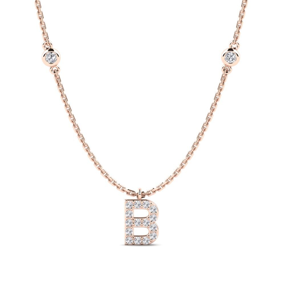 14k Oro Rosa Redondo Collar de Mujer Kani - B