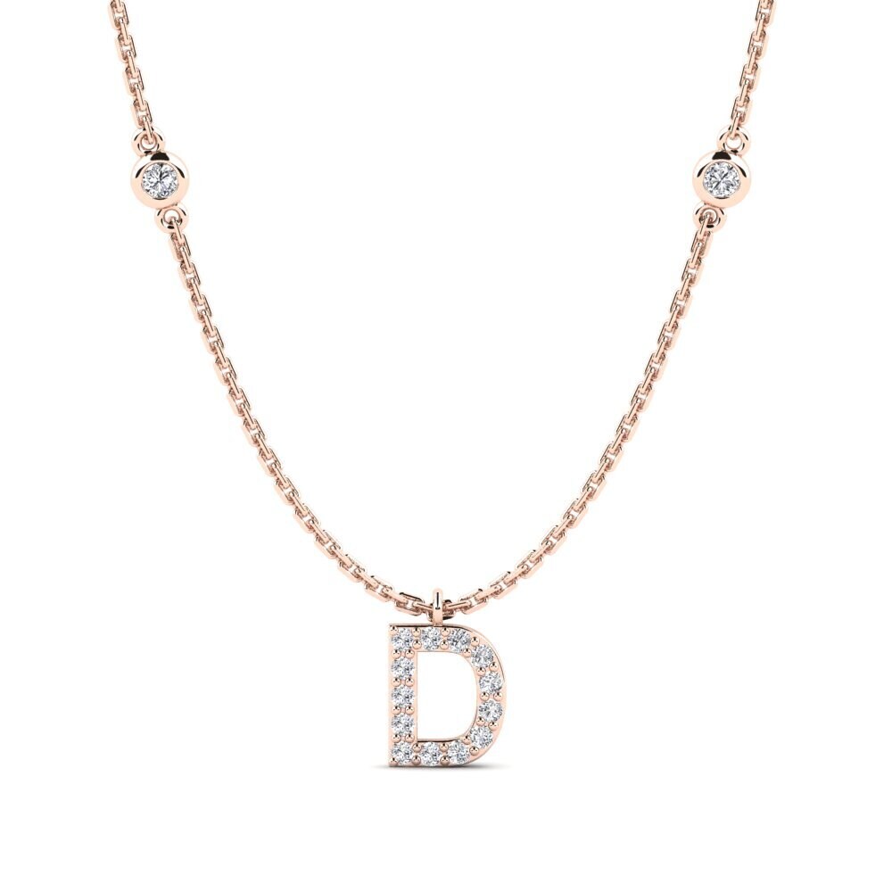 14k Oro Rosa Redondo Collar de Mujer Kani - D