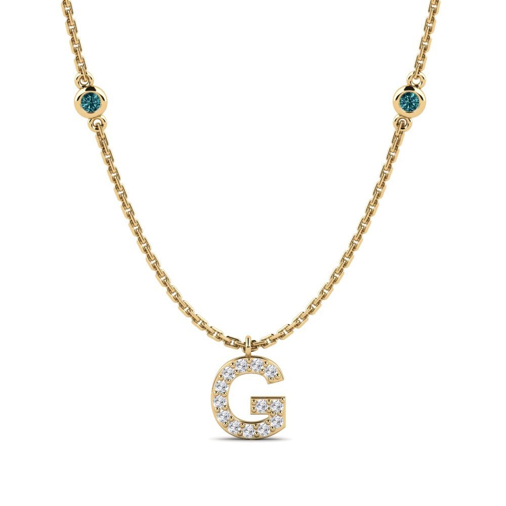 Redondo Diamante Azul Collar de Mujer Kani - G