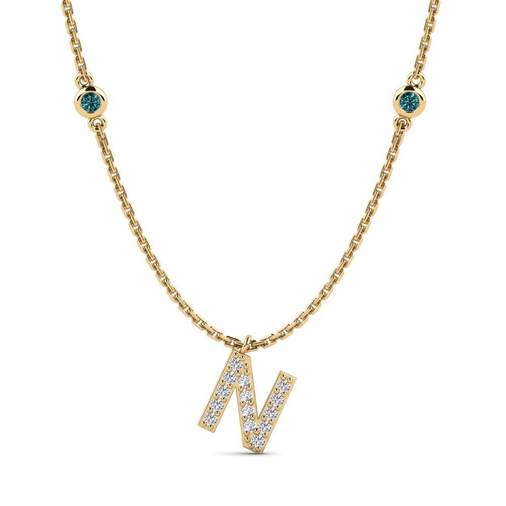 Redondo Diamante Azul Collar de Mujer Kani - N