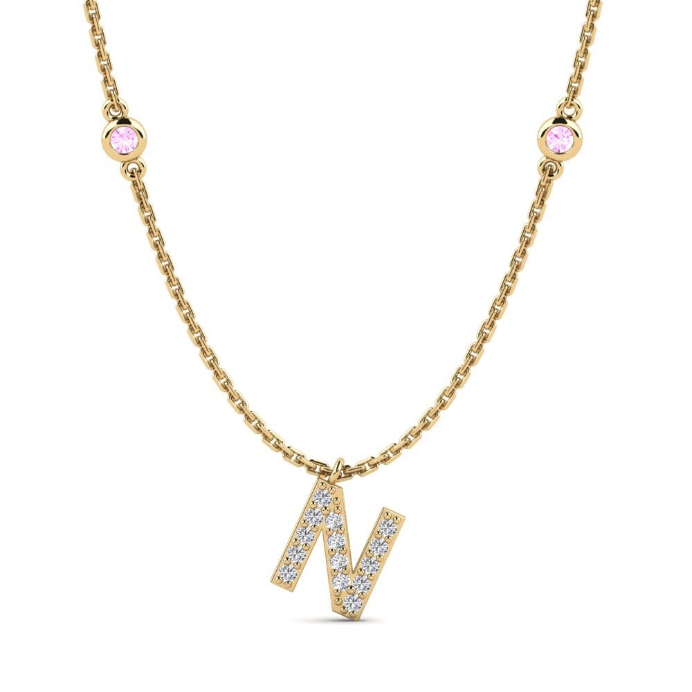 Redondo Zafiro Rosado Collar de Mujer Kani - N