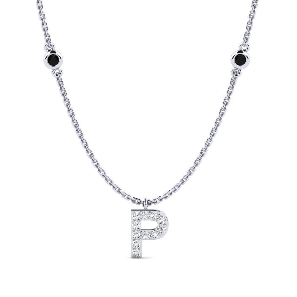 950 Platin Schwarzer Onyx Damen halskette Kani - P