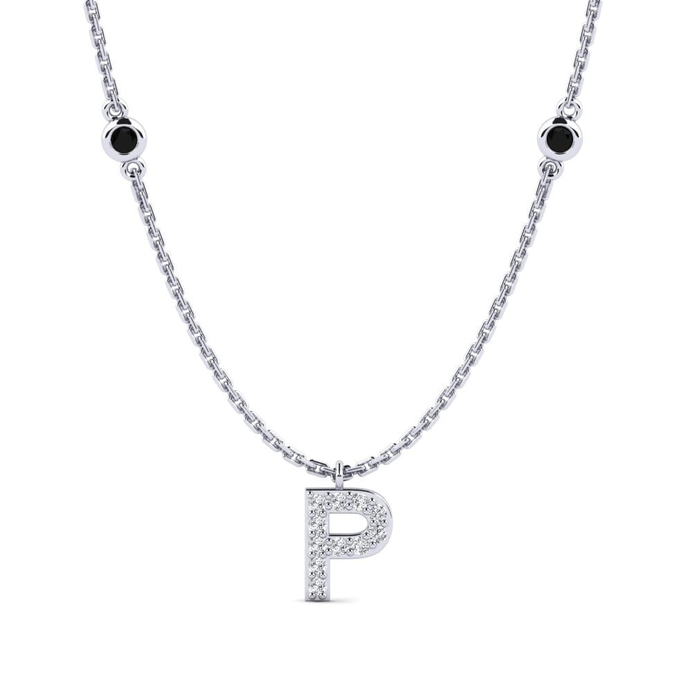 950 Palladium Schwarzer Saphir Damen halskette Kani - P