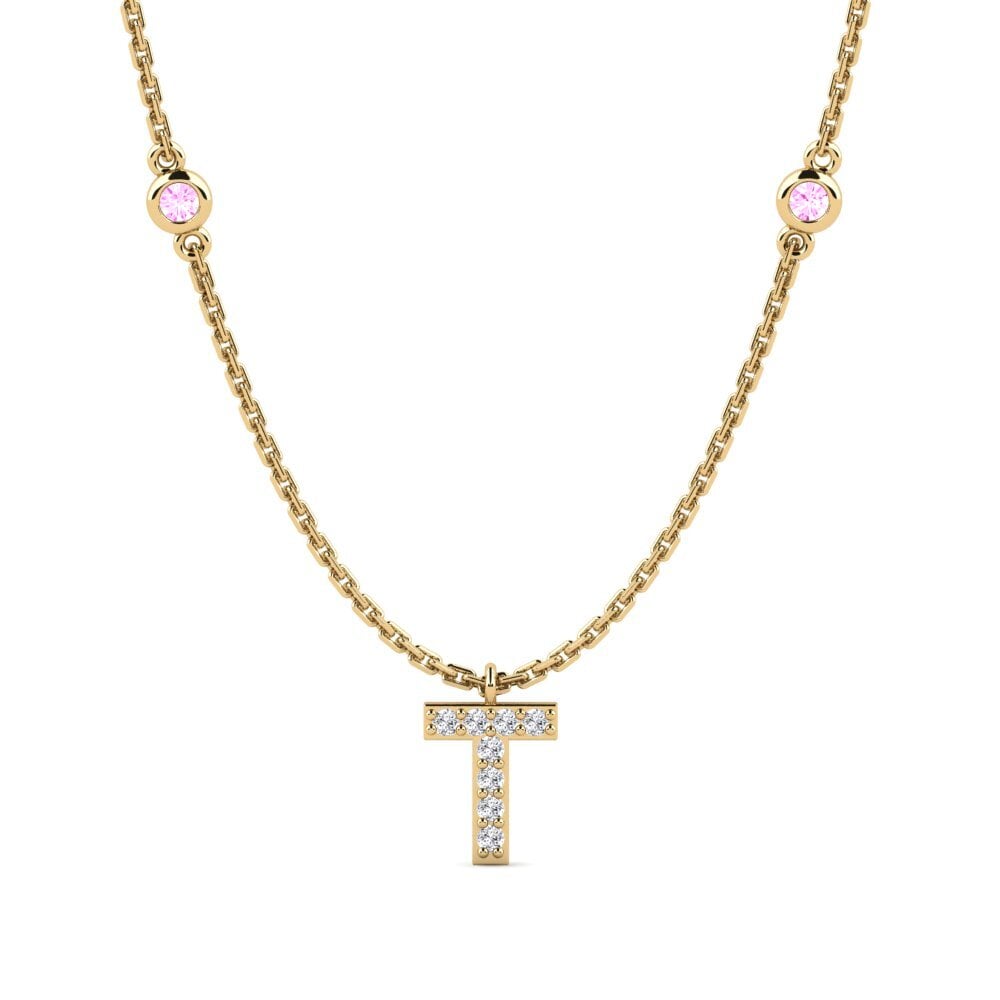 Rund Rosa Saphir Damen halskette Kani - T