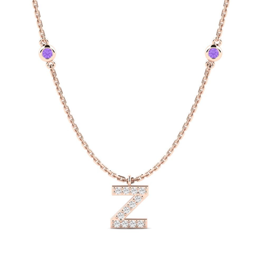 Rotgold 585 Amethyst Damen halskette Kani - Z