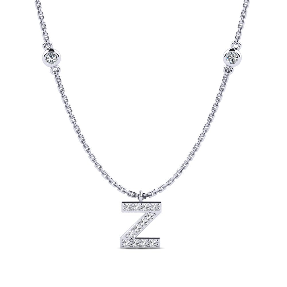 950 Platin Zirkonia Damen halskette Kani - Z