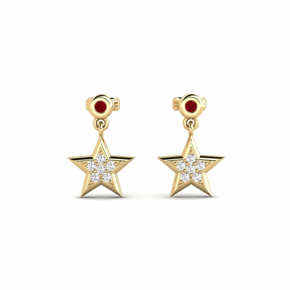 Zircone Rouge Boucle d'oreille femme Behangelig