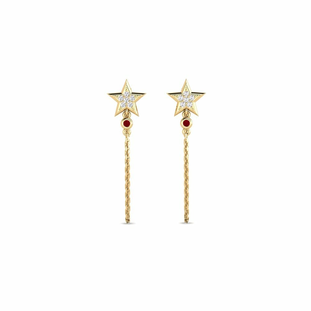 Zircone Rouge Boucle d'oreille femme Berit