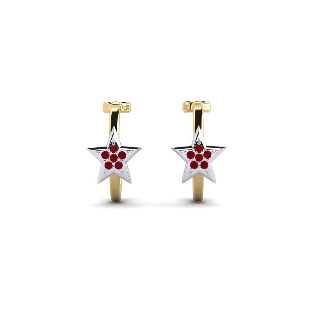 Zircone Rouge Boucle d'oreille femme Boselamose