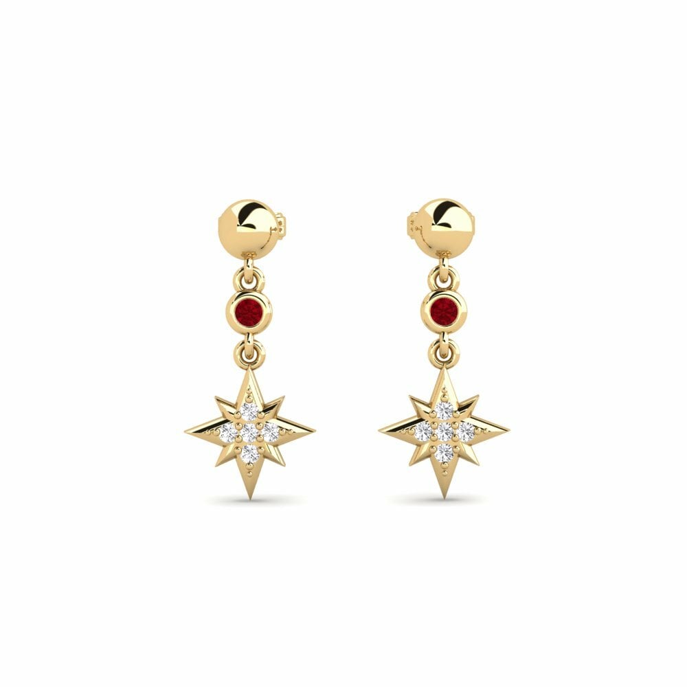 Zircone Rouge Boucle d'oreille femme Bronzeville