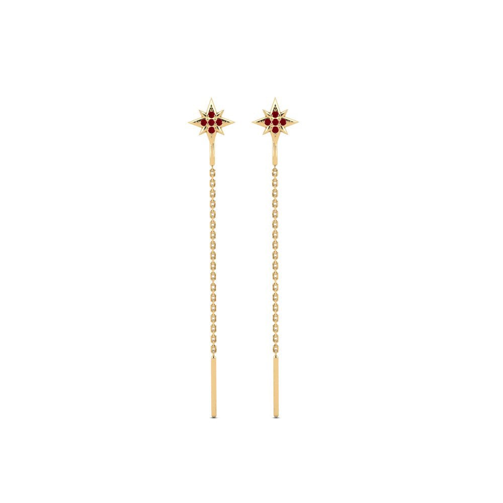 Zircone Rouge Boucle d'oreille femme Flemming