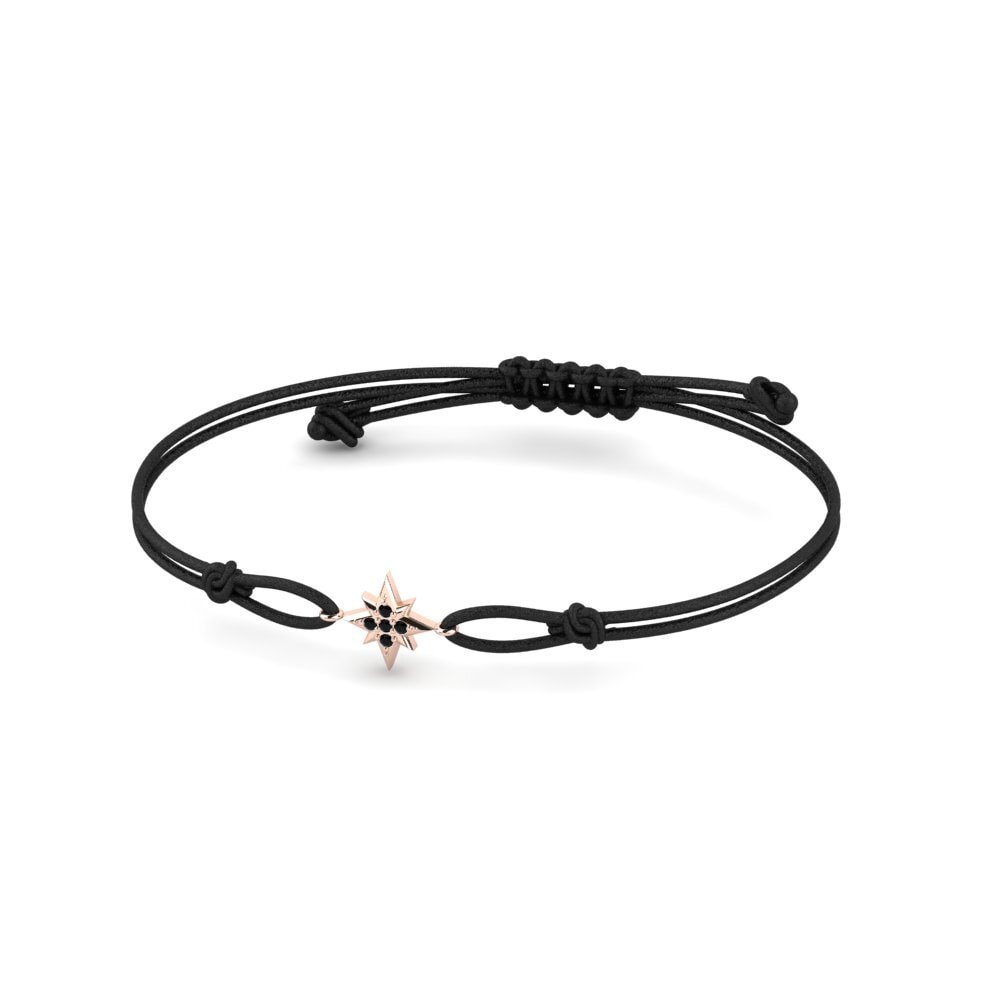 9ct Rose Gold Black Sapphire Cord Bracelet Kgopelo