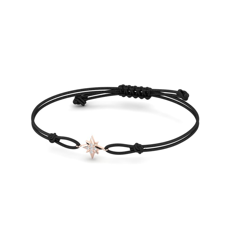 9ct Rose Gold Moissanite Cord Bracelet Kgopelo