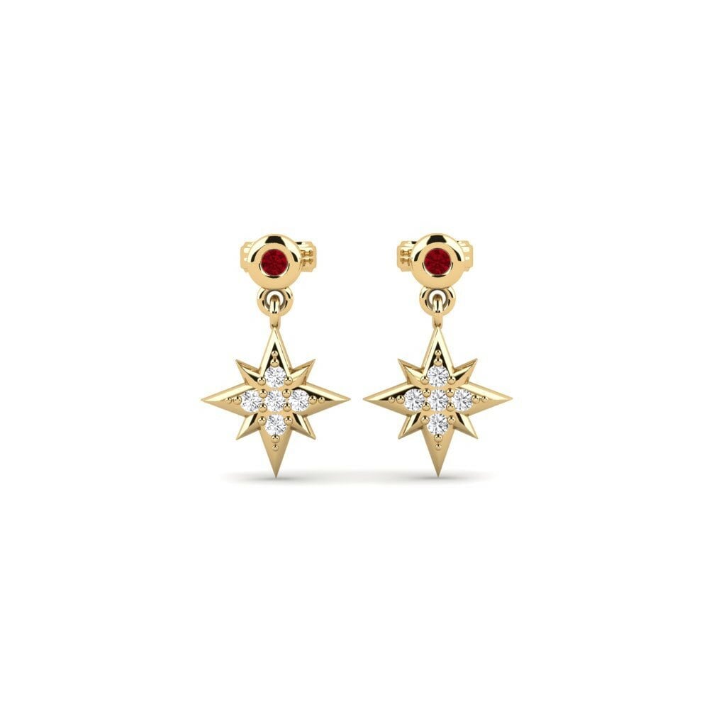 Zircone Rouge Boucle d'oreille femme Kuntentizza