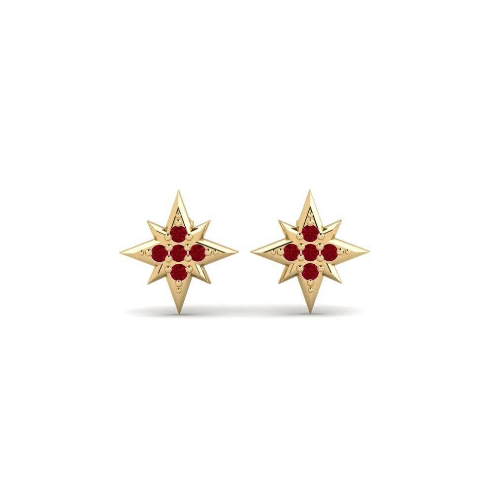 Zircone Rouge Boucle d'oreille femme Peleta