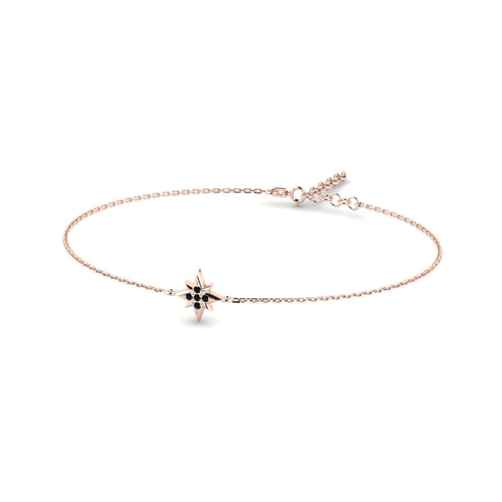 9ct Rose Gold Black Sapphire Women's Bracelet Phadima