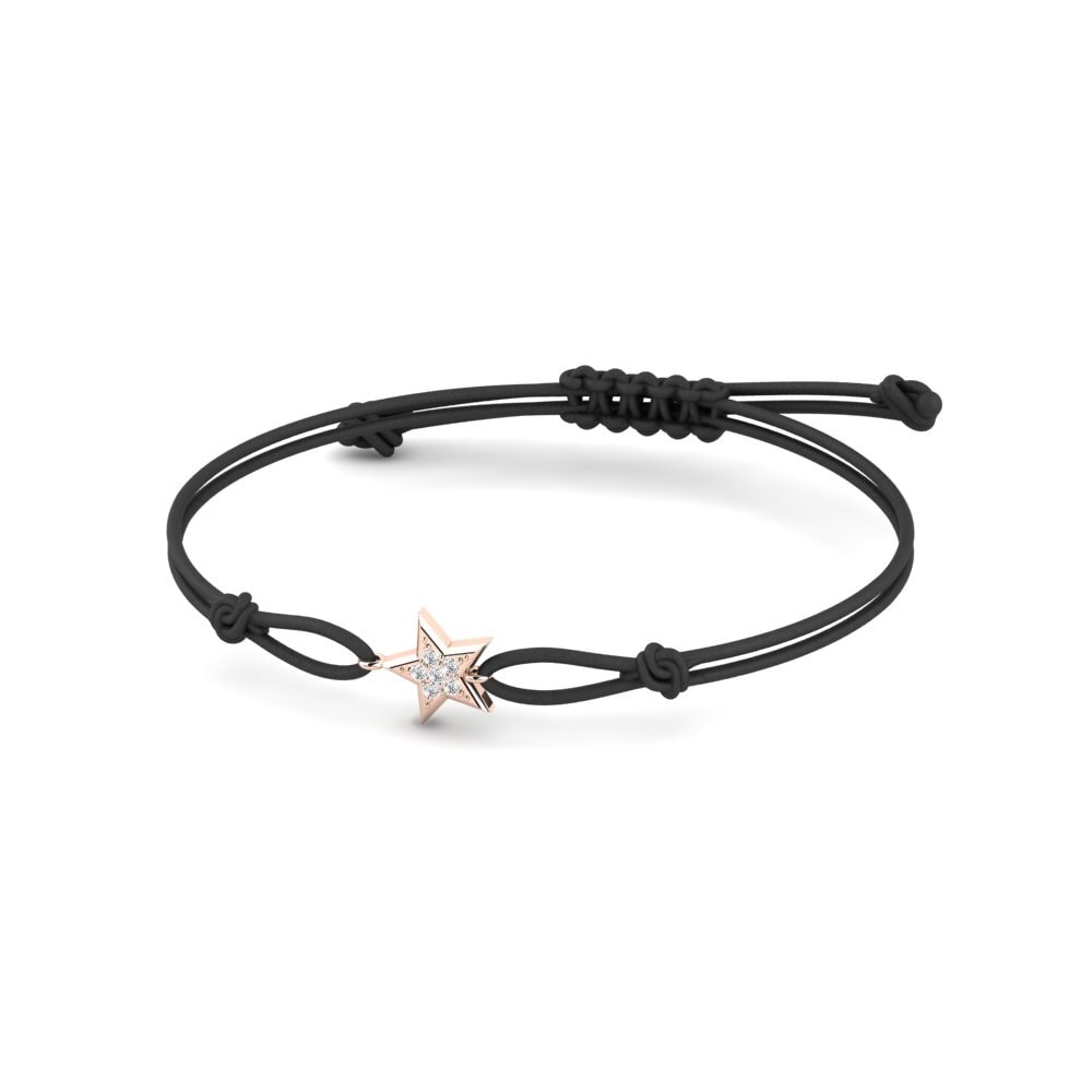 9ct Rose Gold Moissanite Cord Bracelet Pilsen