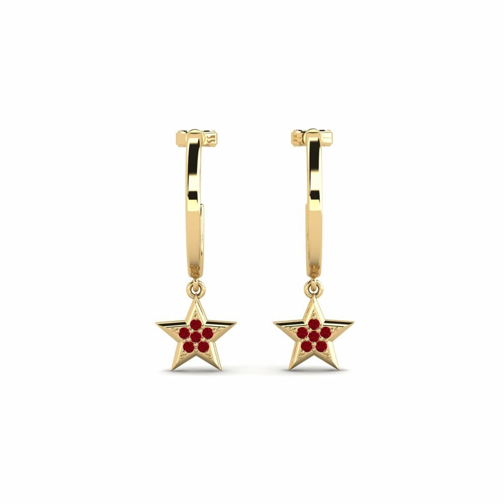 Zircone Rouge Boucle d'oreille femme Sebaka