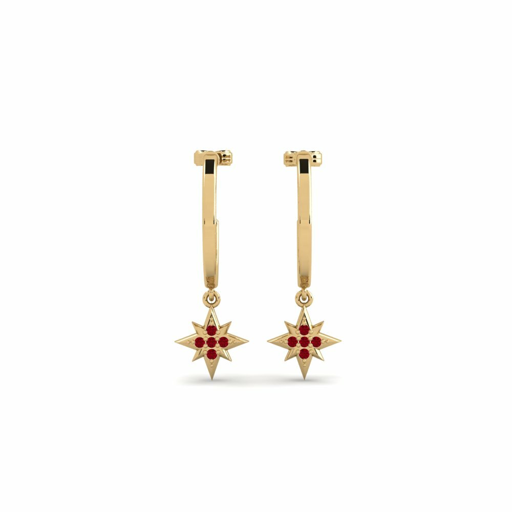 Zircone Rouge Boucle d'oreille femme Starhill