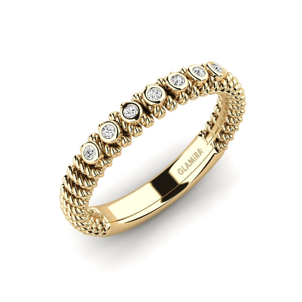 Or Jaune 14k Moissanite Bague Suffisso