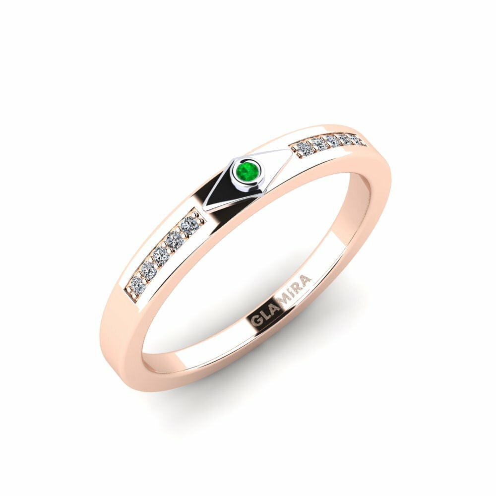 Or Rose& Blanc 14k Émeraude Bague Unfilled