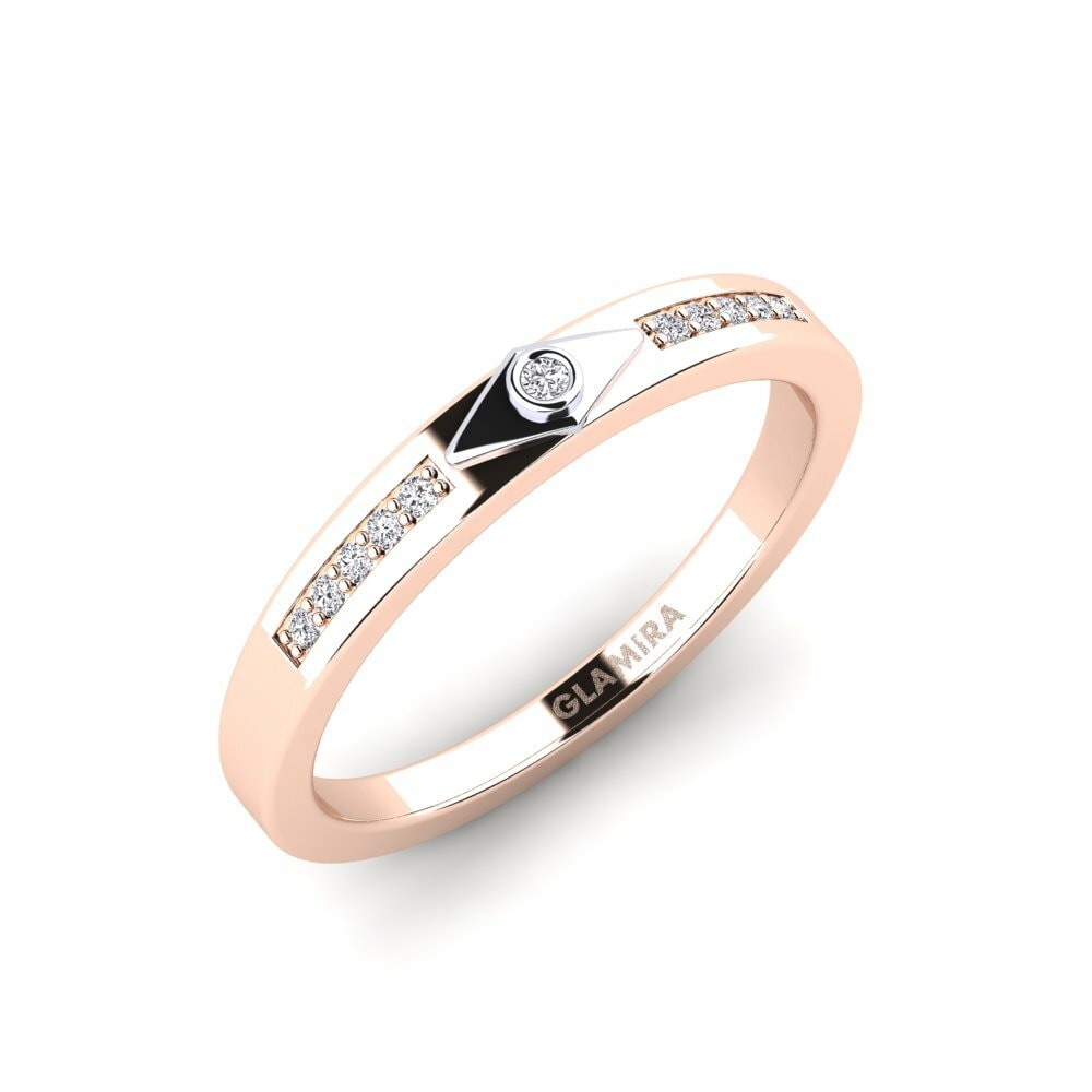 Or Rose& Blanc 14k Diamant De Synthèse Bague Unfilled