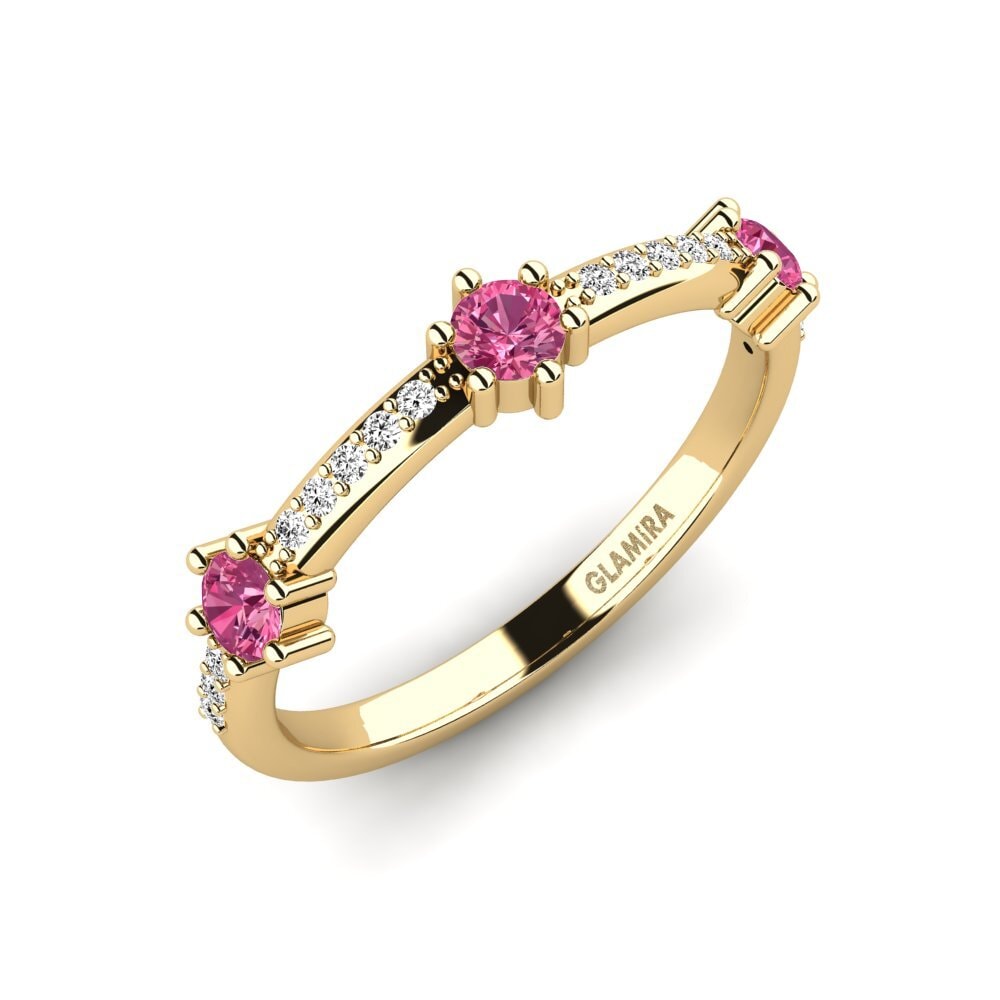 Or Jaune 14k Tourmaline Rose Bague Veovler